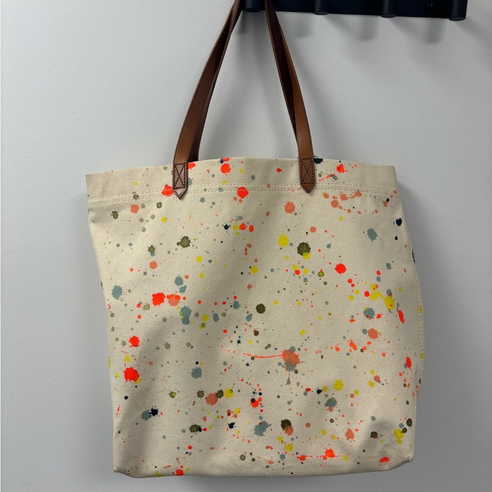 Excellent condition Madewell tote, limited edition paint splatter